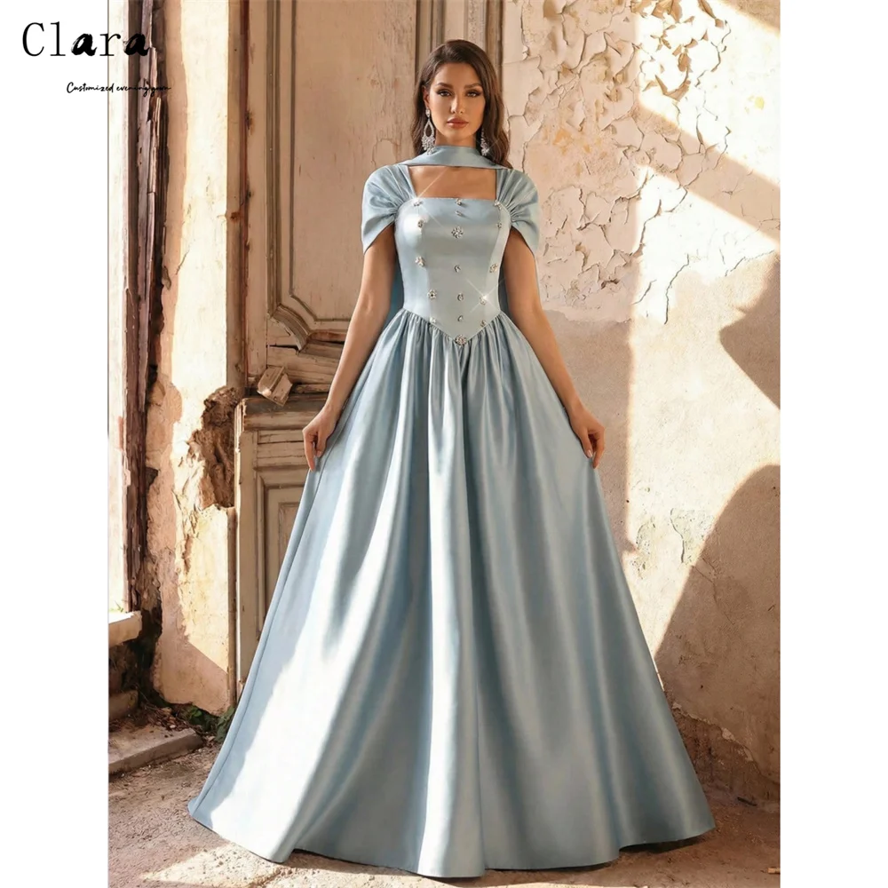 

Clara Custom Rhinestone Square Neck Sleeveless A Line Elegant Chic Woman Evening Dress for Event Prom Dresses 2026 Luxury Prom