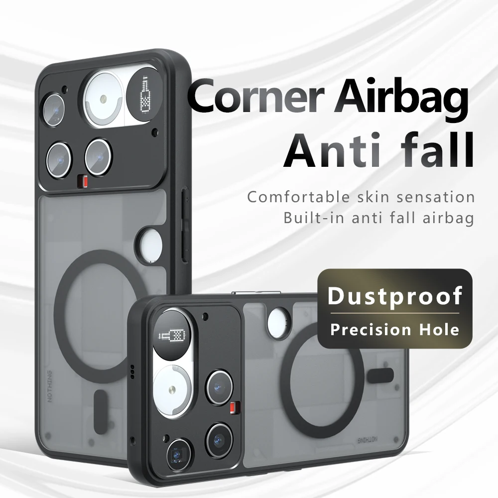 

HARUINO Magnetic Phone Case for Nothing Phone 3A Pro Phone 3 Airbag Shockproof Phone Case TPU + Acrylic Protective Cover