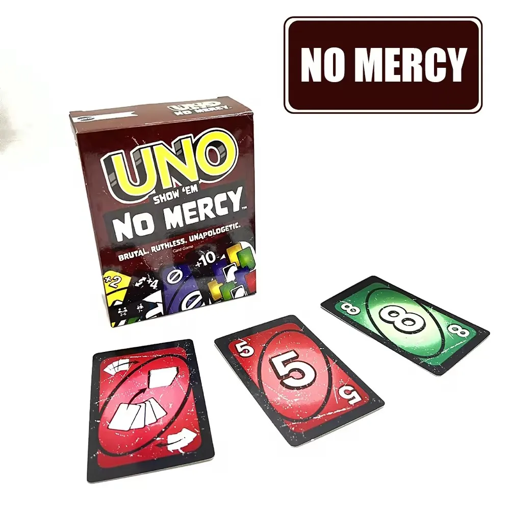 Uno NO MERCY Game Board Games UNO Cards Table Family Party Entertainment UNO Games Card Toys Children Birthday Christmas