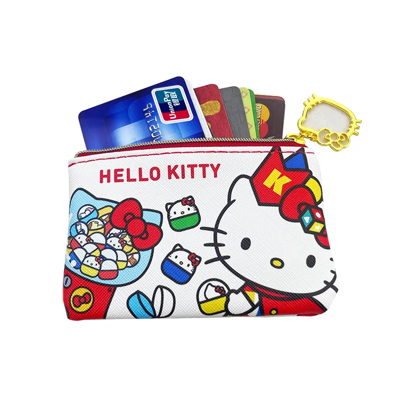 

Кошелек-монетница Sanrio Hello Kitty для девочек, мини-кошелек с молнией, креативный маленький кошелек-кейс с изображением кошки Китти для девочек и женщин