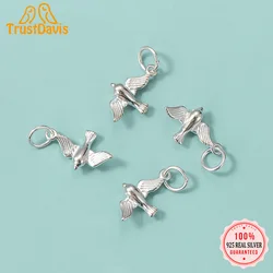 TrustDavis Real 925 Sterling Thai Silver Fashion Animal Swallow Charm Pendant Handmade DIY Accessories Wholesale Jewelry HY430