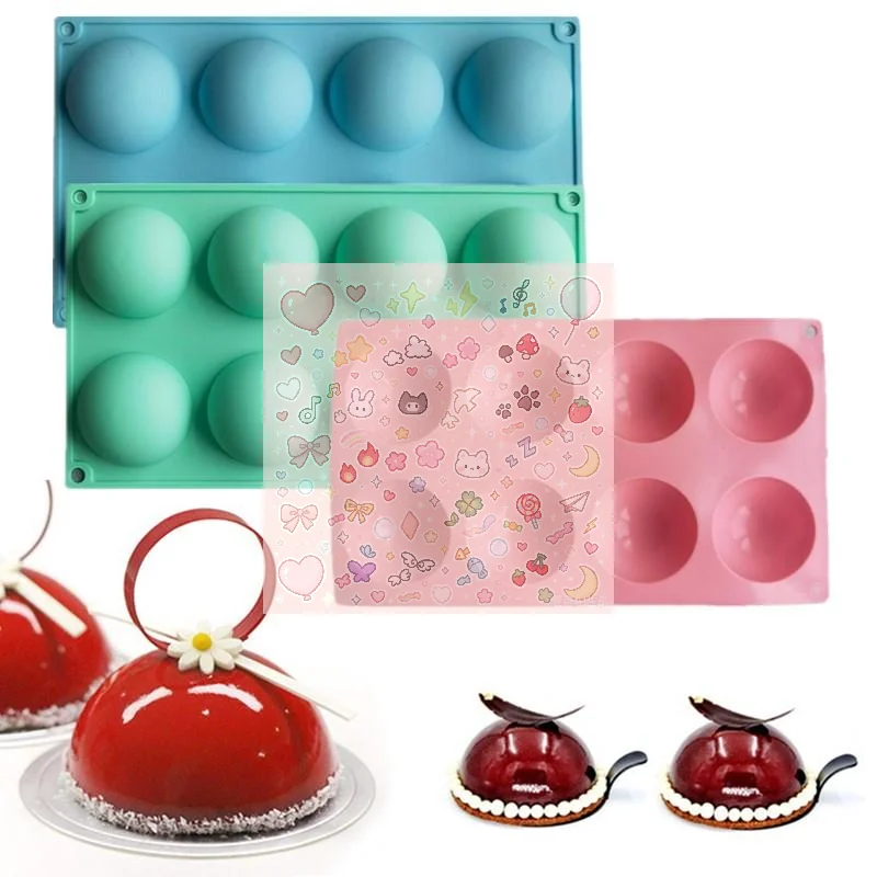 3D Ball Round Half Sphere Silicone Mold For DIY Baking Pudding Mousse Chocolate Eco-Friendly Cake Mold Kitchen Accessories Tool