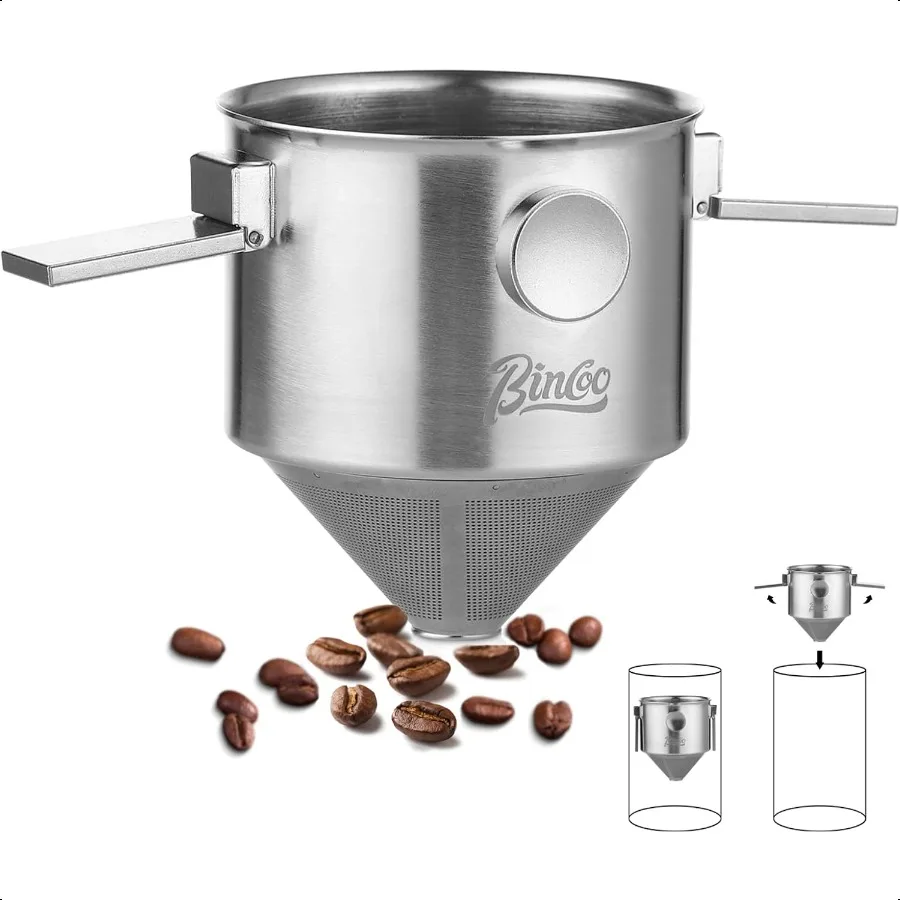 

Pour Over Coffee Dripper Portable Stainl Steel Reusable Coffee Filter Mini Collapsible Paperl Single Serve 12 Cup Coffee Drippe