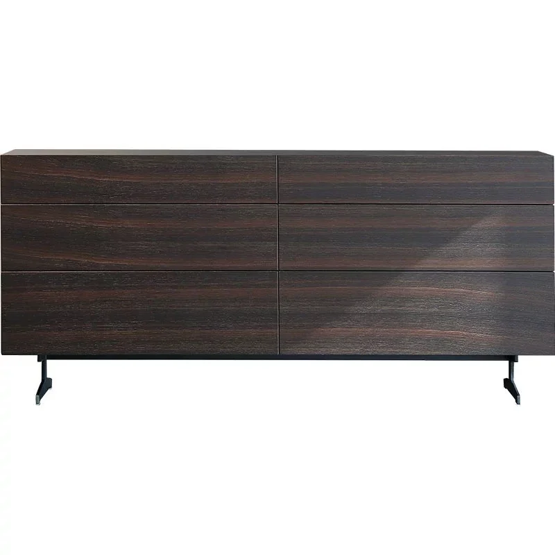

Italian light luxury solid wood smoky color high-end dining side cabinet villa living room side cabinet bedroom TV cabinet
