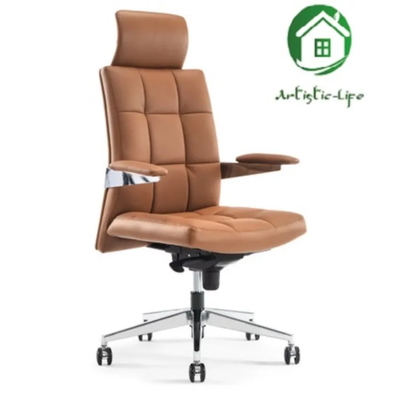 

ArtisticLife Office Leather Boss Chair Ergonomic Swivel Chair Modern Minimalist Study Chair Free Shipping