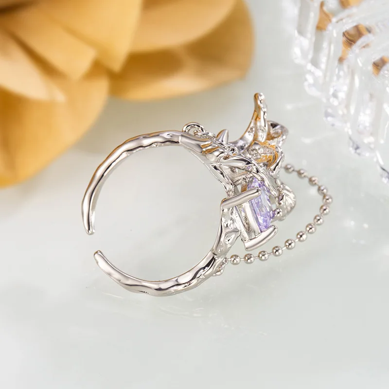 2025 خاتم القزحية، خاتم ذيل كوري عصري وأنيق، هو هدية مجوهرات شخصية #4