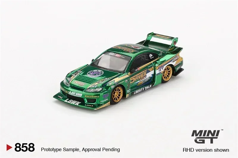 

TSM-Mini gt 1:64 LBWK LB-Silhouette SILVIA S15 Green Metal Model Car