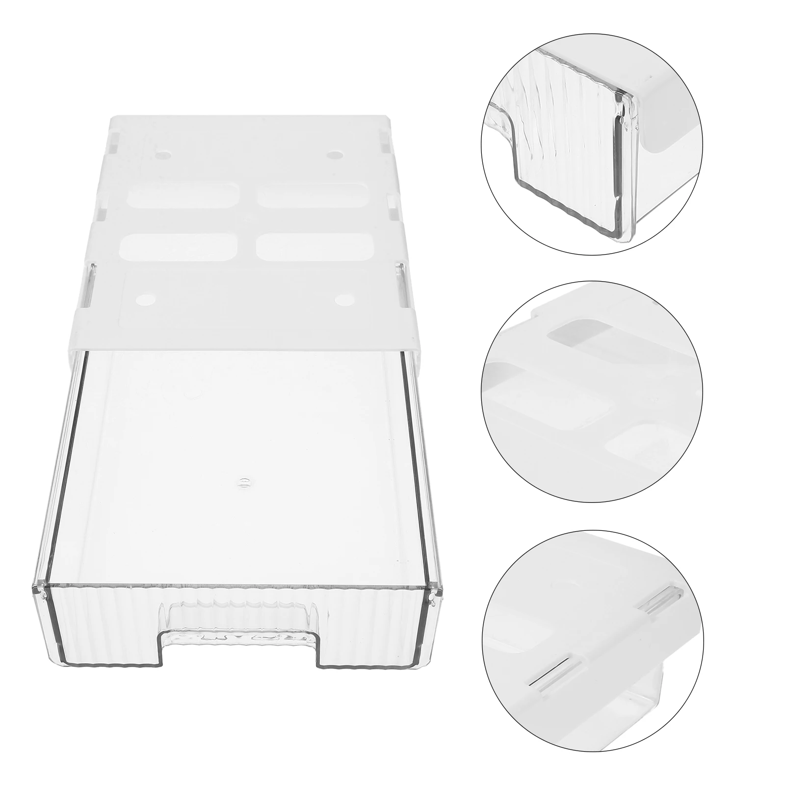 

1PC Transparent Desk Drawer ganizer Under Shelf Storage Box Strong Space Saving Tidy Desktop Stationery Cosmetics