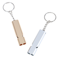 5.5cm X 1.5cm X 0.8cm Random Color Alloy Aluminum Emergency Survival Whistle Outdoor Camping Hiking Tool W/Keychain