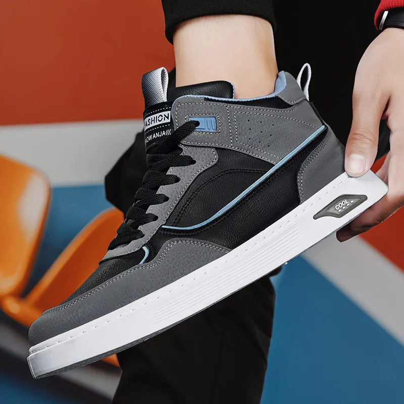 Nowe buty męskie o wysokiej desce w czterech sezonach modne wszechstronne młodzieżowe buty antypoślizgowe do biegania na świeżym powietrzu sportowe