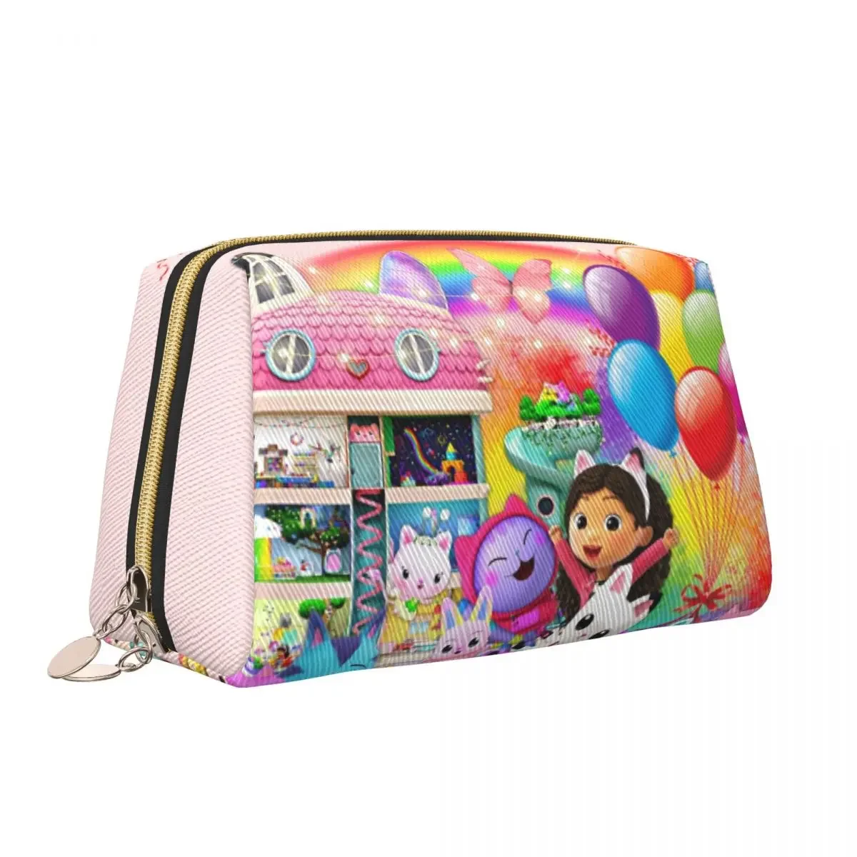 Kawaii Cartoon Anime Tv Gabbys Dollhouse Travel Toiletry Bag Women Makeup Cosmetic Bag Beauty Storage Dopp Kit