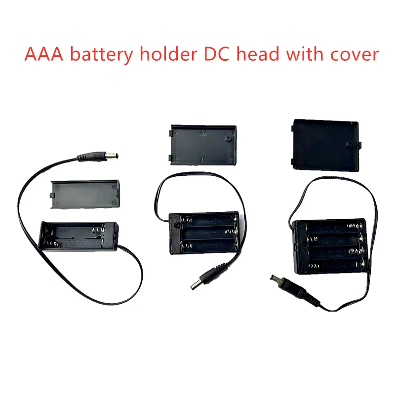 AAA No.7 series battery box tape line with ON/OFF switch DC head Cover 2 3 4 Slot DIY battery holder