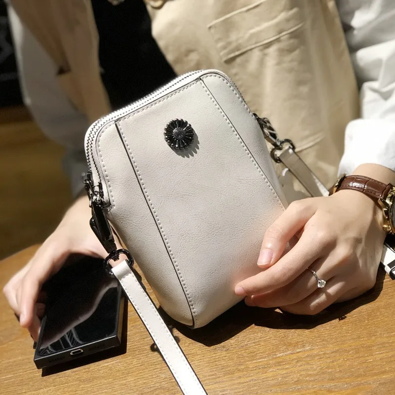 Genuine Leather Women\'s Bag Fashion Commuter Versatile Crossbody Bag Portable Mini Shoulder Bag Luxury Cowhide Mobile Phone Bags