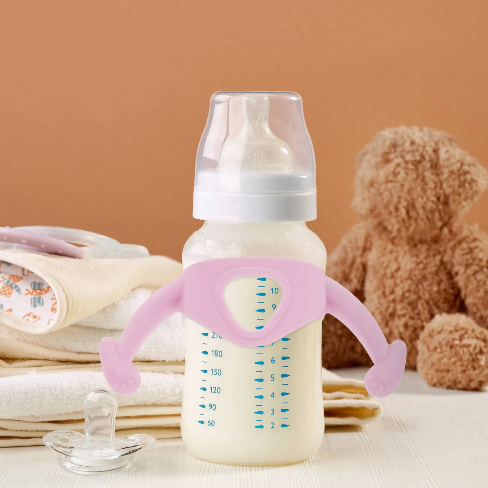 

5Pcs Premium Silicone Feeding Bottle Handle Easy-Grip Anti-Scald Milk Bottle Holder for Newborns Baby Feeder Gripping Handle