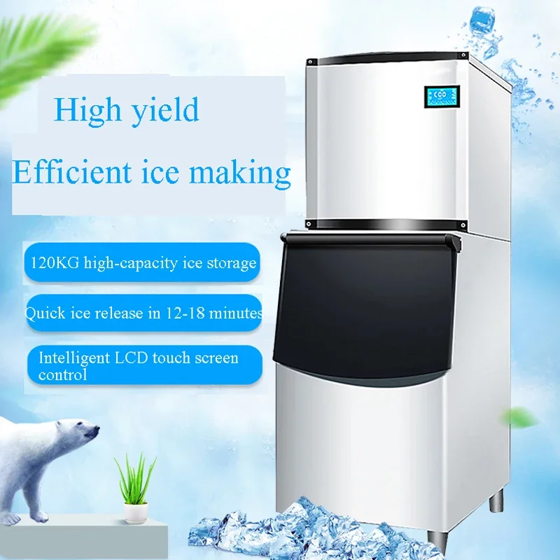 250KG 300KG 350KG/24H Commercial Ice Maker Ice Cube Machine High Ice Yield & Storage Home Appliance For Bar Cafeteria