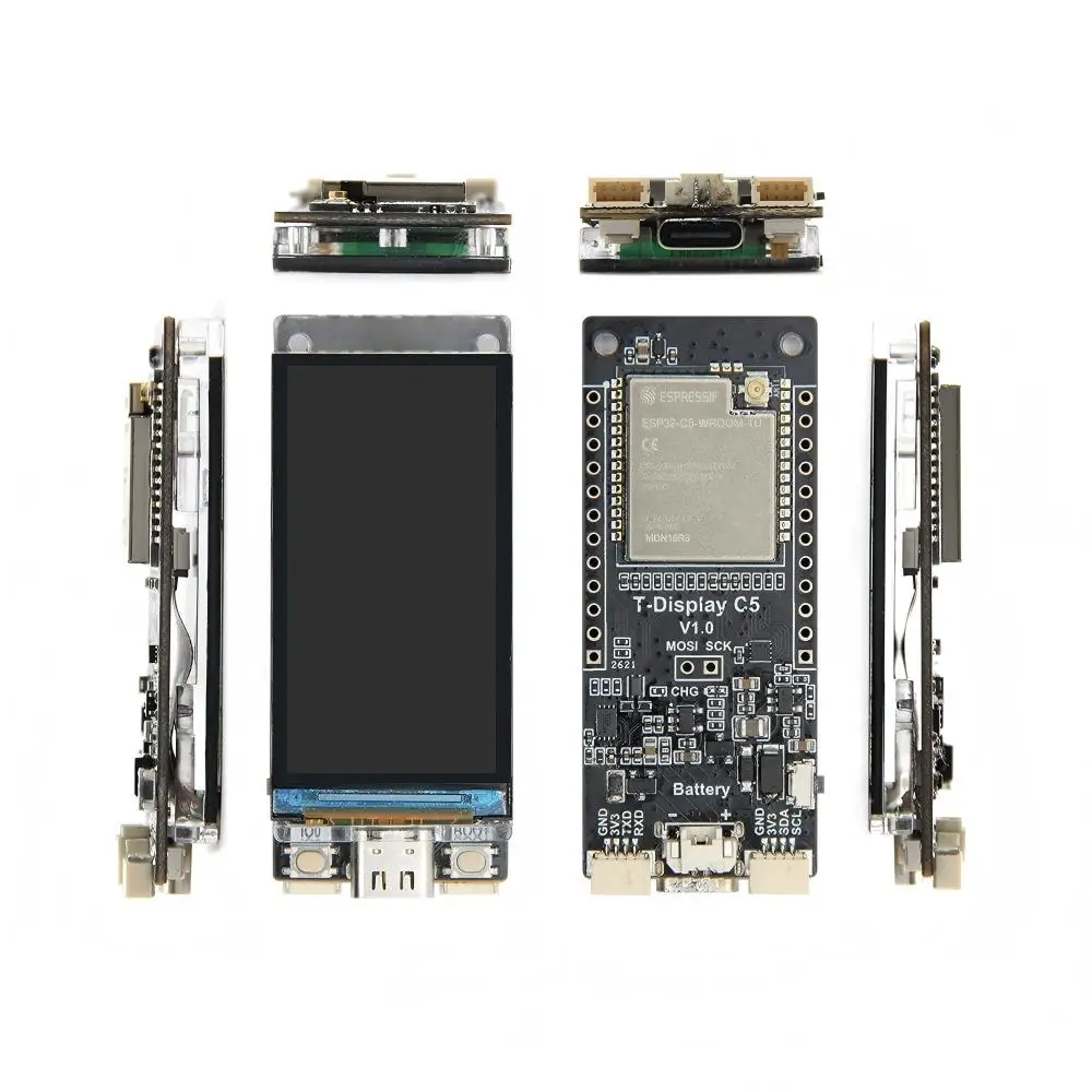 ESP32-C5 Development Module Dual Band 2.4GHz 5GHz WiFi6 BLE5 16MB Flash 8MB PSRAM 1.9 Inch ST7789 IPS170x320 RGB565 SPI Screen