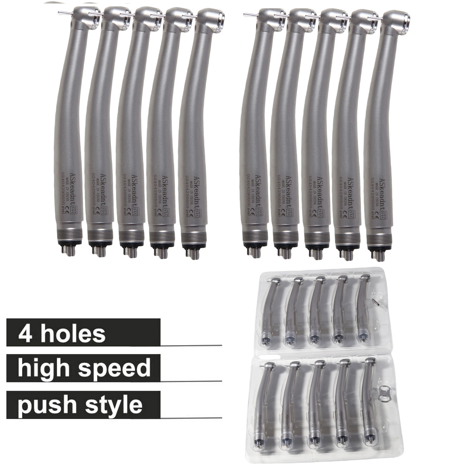 10X Dental High Speed Handpiece Push Button Large  4Holes Air Turbine fit NSK Pana Max