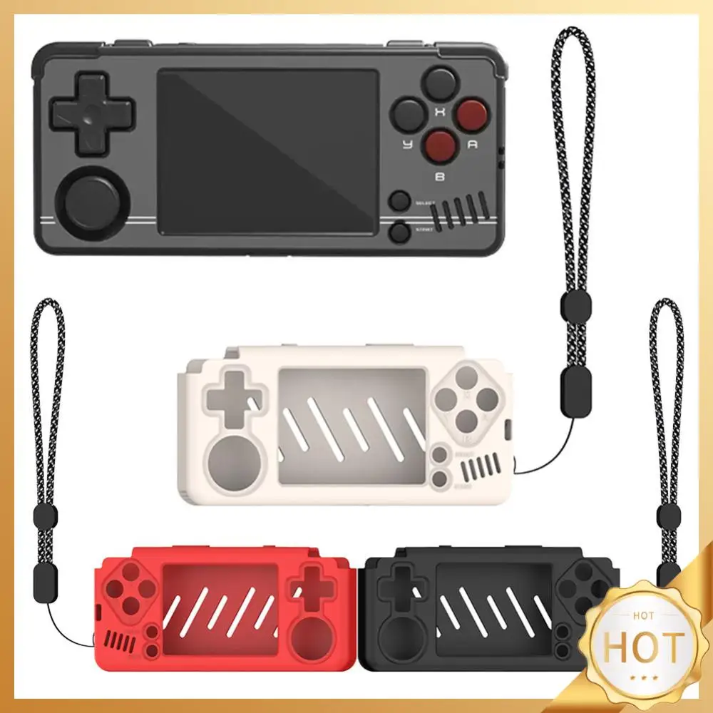 Silicone Protective Cover Shockproof Protective Case Anti-Scratch Soft Skin Cover Case with Lanyard for Miyoo A30 Game Console