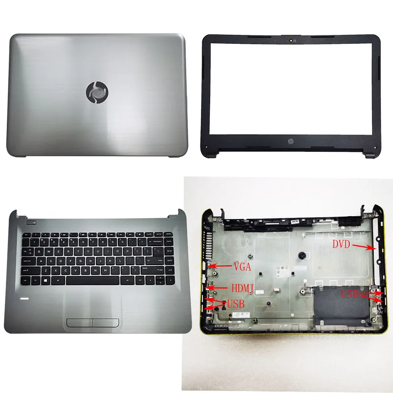 For HP 340 G3 348 G3 TPN-I124 back cover bezel cove  palmrest cover  US keyboard Touch Pad bottom new cover L35640-001