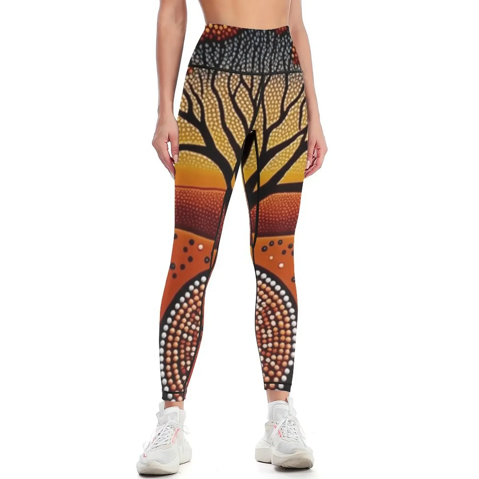 Native Australian, Aborigian dot painting Leggings sportswear for gym gym womans Womens Leggings