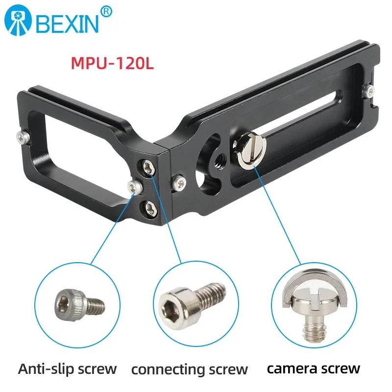 Placa de liberação rápida Universal L Bracket, placa vertical para DSLR Camera Tripod Ball Head Camp, MPU-120L, L130-50, L130-35