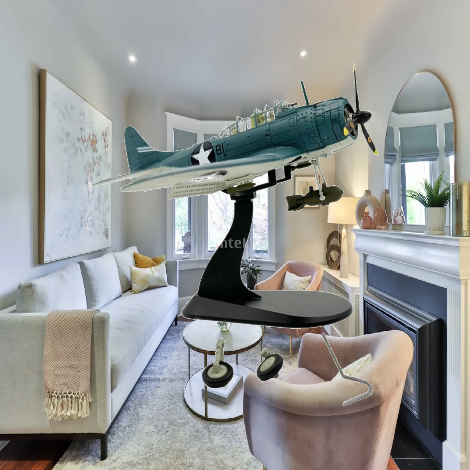 

1/72 Sbd-3 Dive Bomber Aviation Commemorate Diecast Alloy with Base for Shelf Cafes Office Bar TV Cabinet