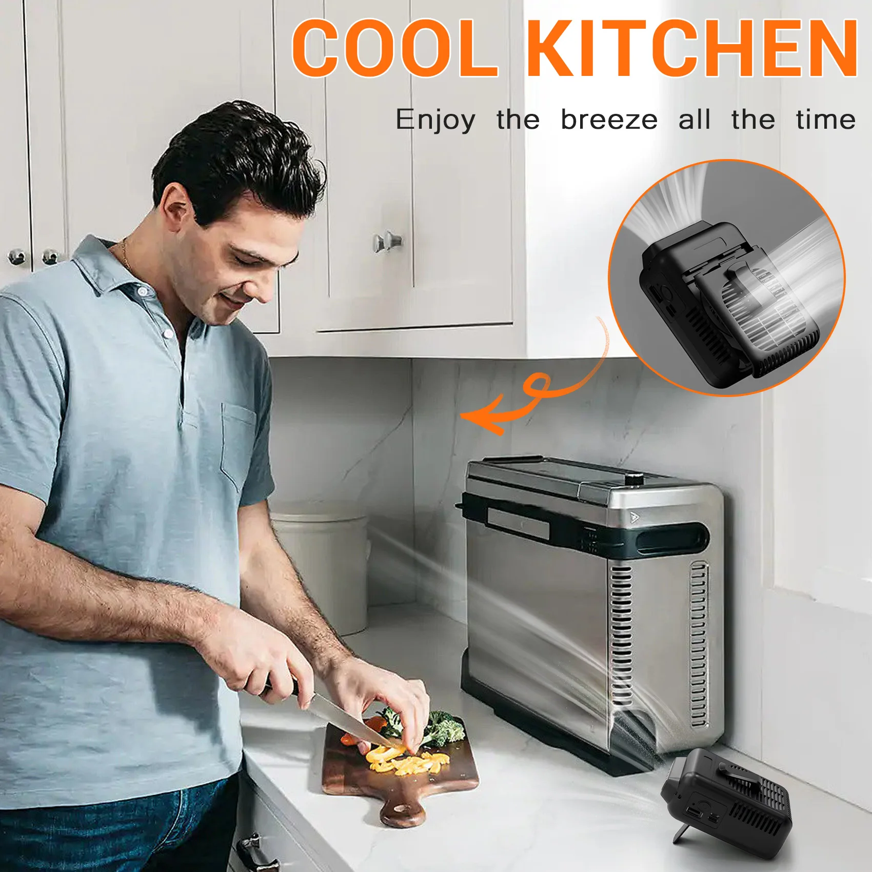 Популярный перезаряжаемый вентилятор с зажимом для талии, портативный вентилятор для ремня, шейный вентилятор с аккумулятором, Регулируемый воздушный выход, охлаждающий вентилятор для улицы