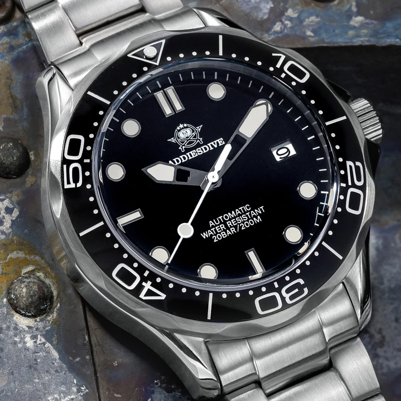 

ADDIESDIVE New NH35 Men Automatic Mechanical Watch Classic Retro Sapphire Watches Stainless Steel 200m Waterproof Luminous Clock