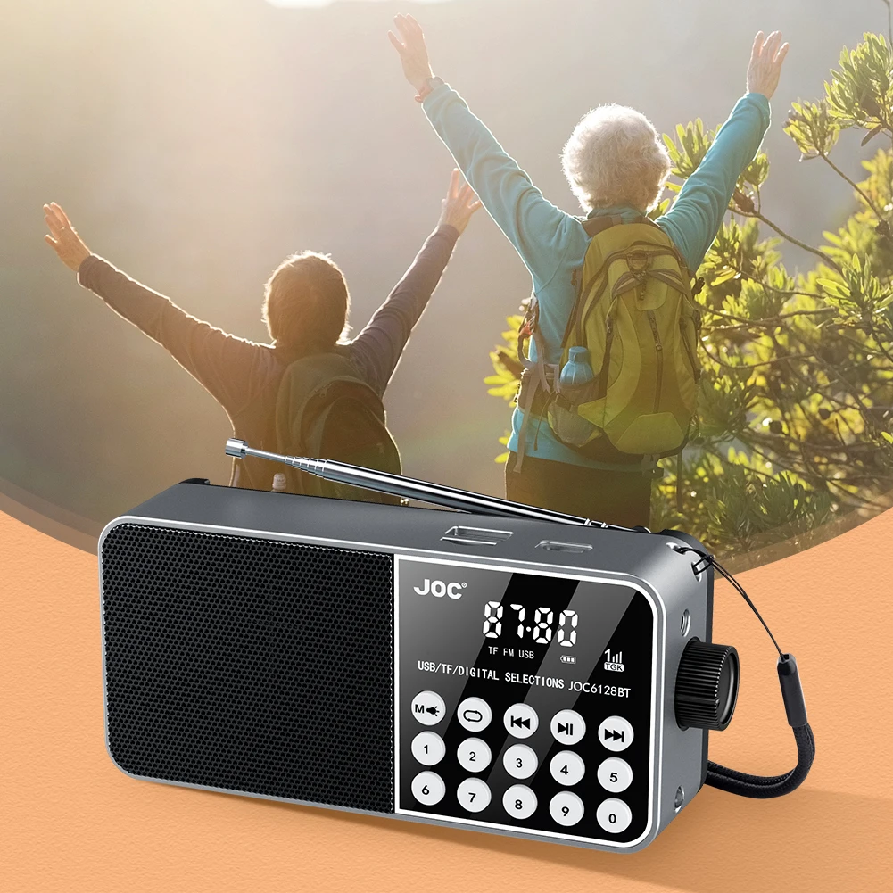 Full Band Radio Bluetooth-Compatible Broadcasting Player Radio LED Digital Display Wireless MP3 Radio for Emergency Hurricane