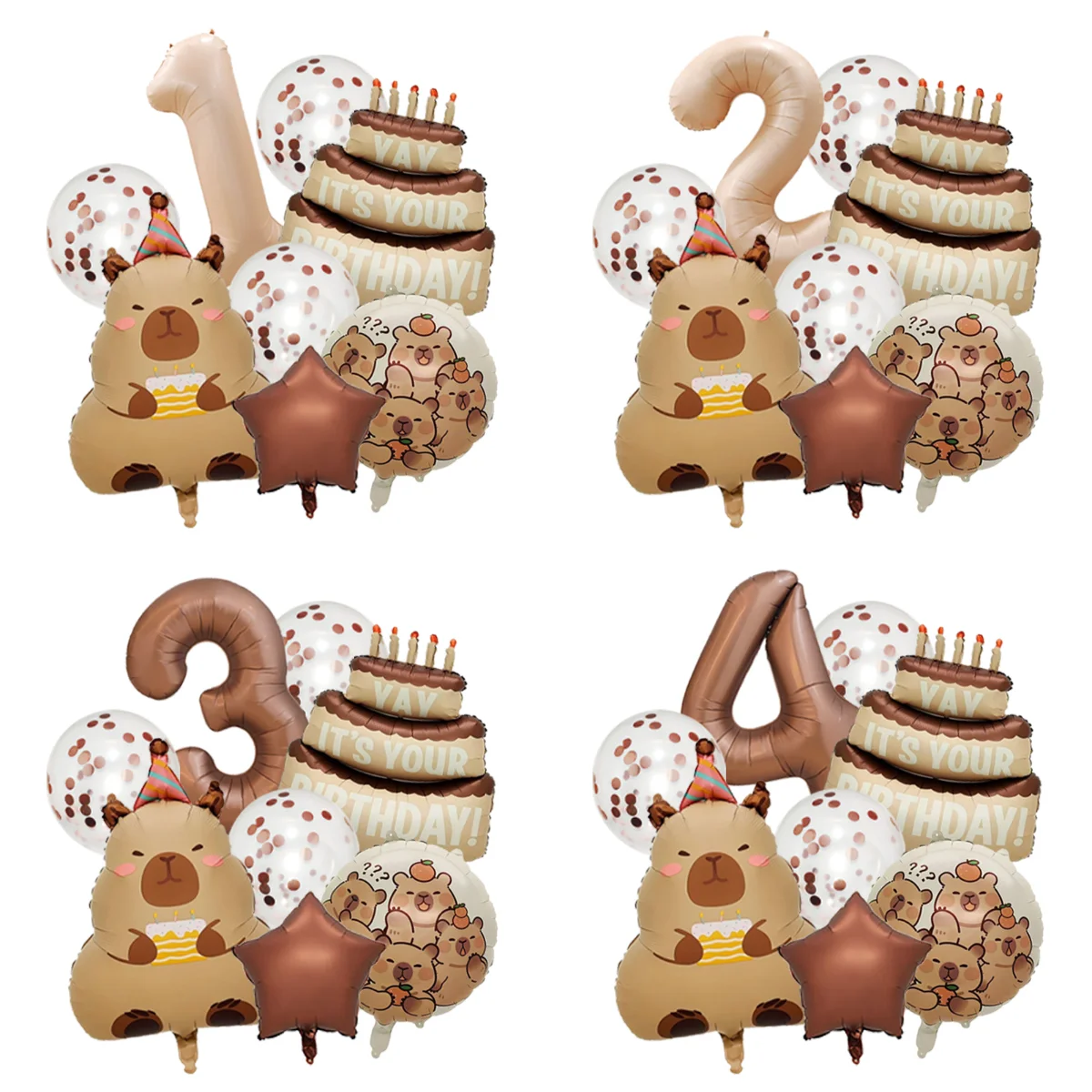 Capybara Ballon-Set für Einzigartige Exklusive Maßgeschneiderte Themen-Geburtstagsfeier-Dekoration