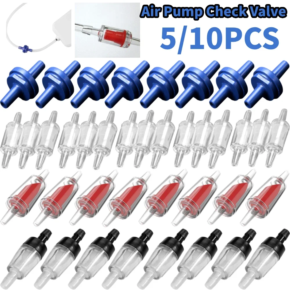 5/10 szt. Zawór zwrotny pompy akwarium powietrza jednokierunkowy zawór zwrotny 4mm zwiększający wężyk do pompy powietrza akcesoria