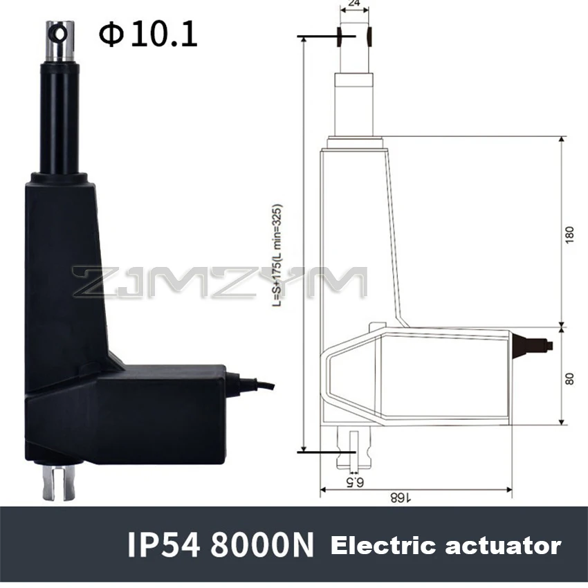 Electric Linear Actuator DC24V 8000N 800kg Load TV Lift Colume 100mm 300mm 500mm Stroke IP54 Waterproof 304 Stainless Steel Pipe