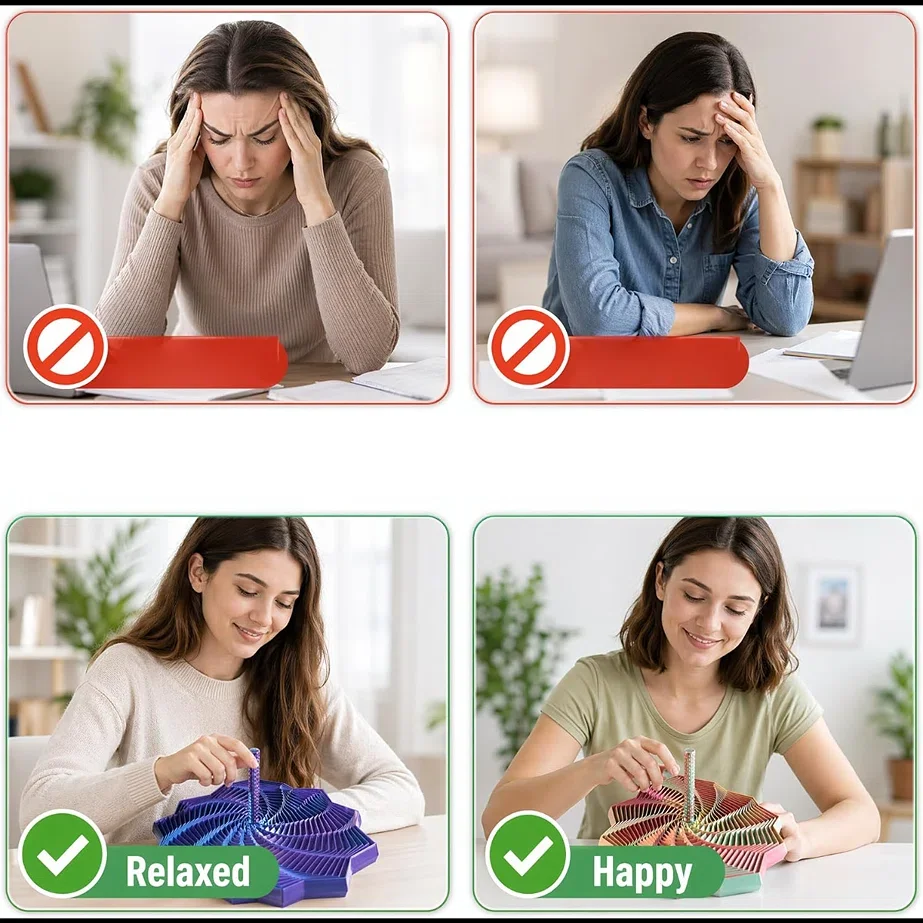 1 Random Color Star Finger Topper - 2 Sizes of Gradient Rotating Polygons, Expandable Sensory Desktop Decoration image 5