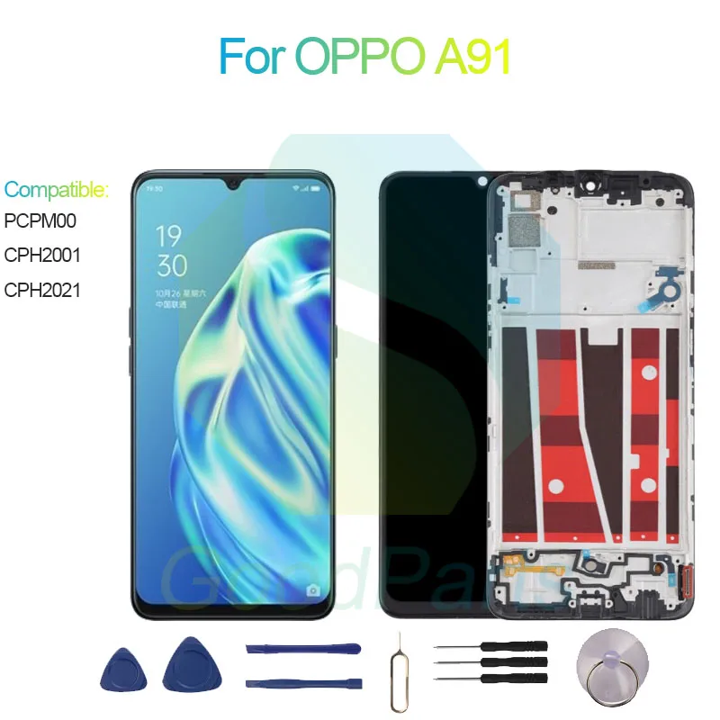 For OPPO A91 Screen Display Replacement 2400*1080 PCPM00, CPH2001, CPH2021 A91 LCD Touch Digitizer Assembly