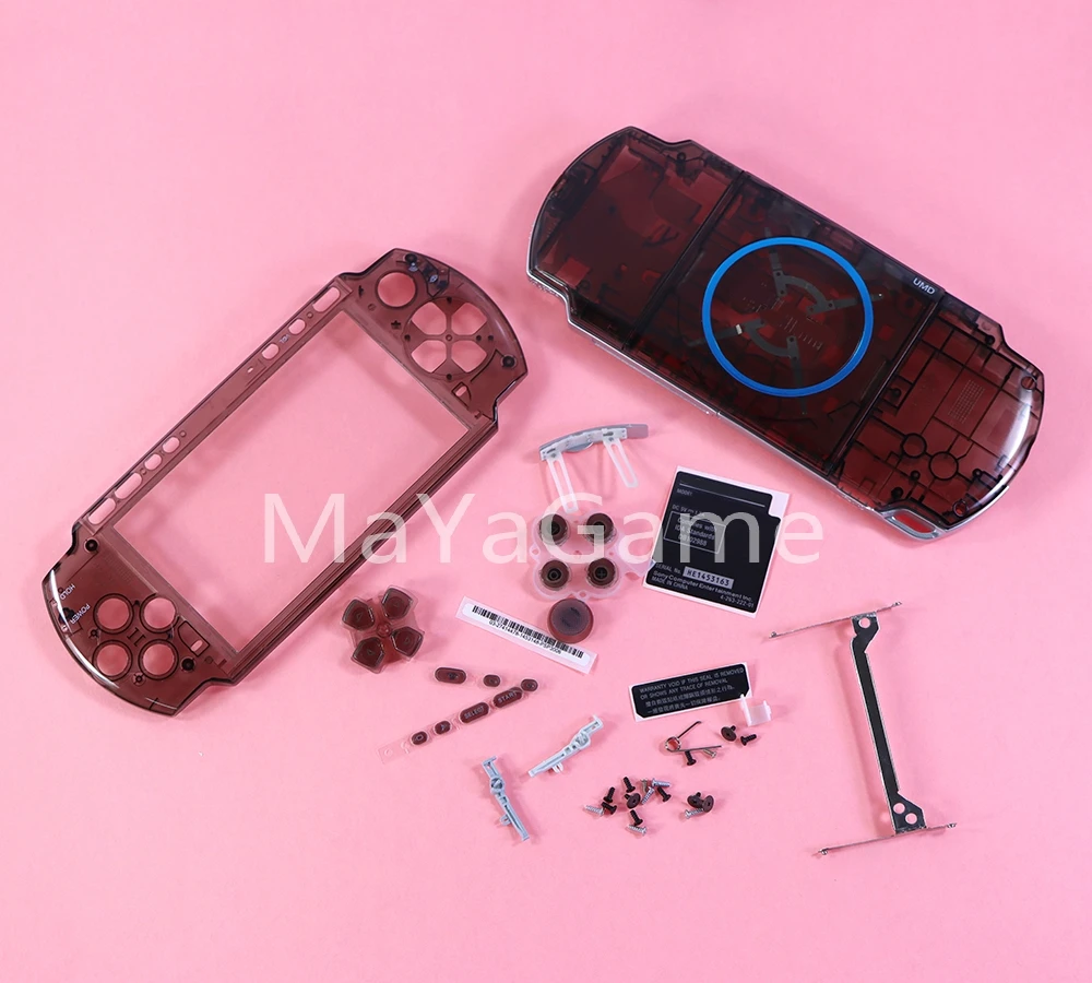 1 مجموعة واضحة الملونة استبدال الإسكان شل ل PSP3000 PSP 3000 لعبة وحدة التحكم شل غطاء القضية مع أزرار