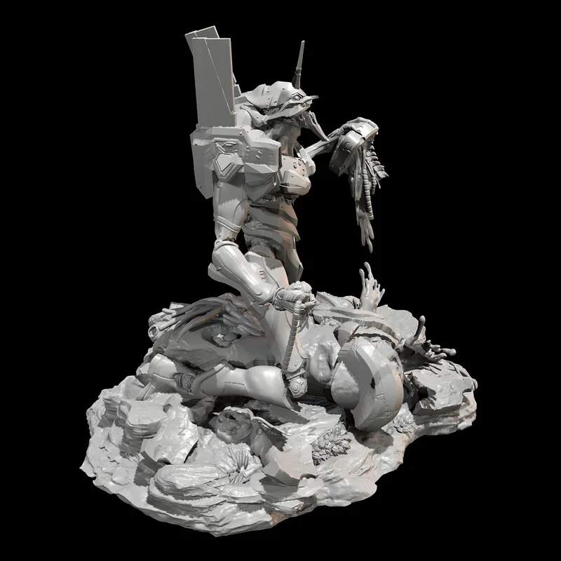 Machine de Science-Fiction en résine, 50mm 75mm, figurine Gk, Micro Miniature, modèle blanc imprimé en 3d, jouet, Kit non assemblé et non peint