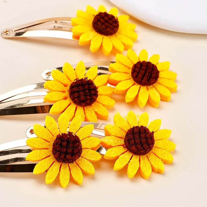 ncmama 6PCS Yellow Sunflower Hair Clips for Baby Girls Cute Flower Barrettes Sunflowers Hairpin Kids Headwear Hair Accessories