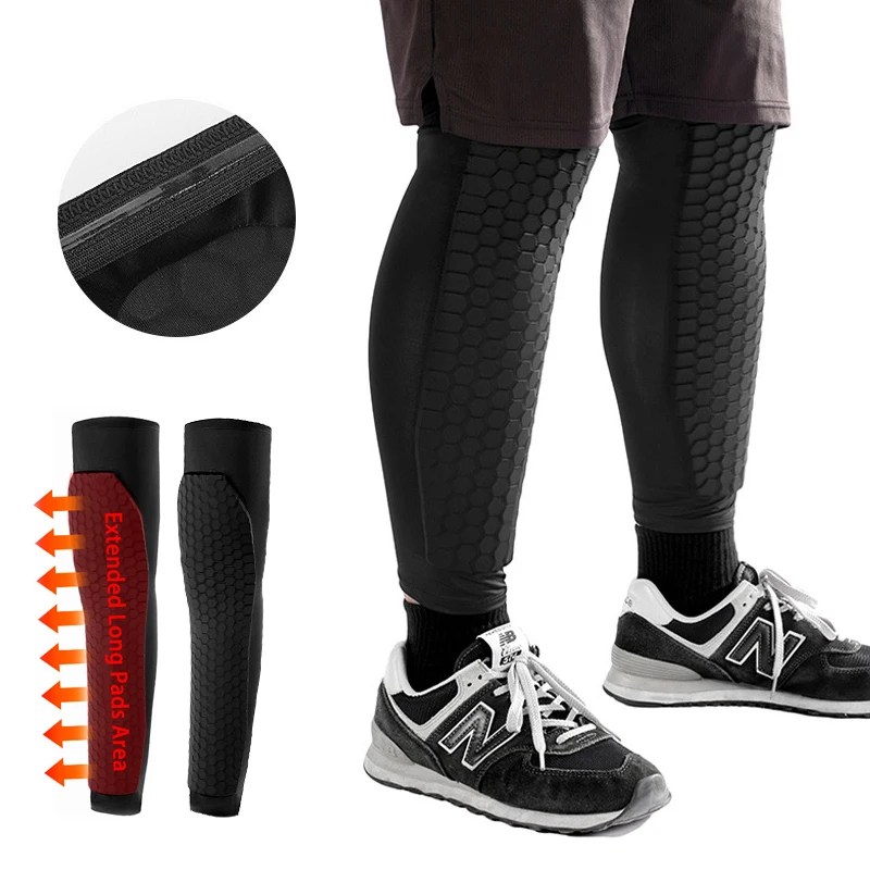 

1 пара удлиненных сотовых наколенников, противоударные защитные ограждения для бега, баскетбола, езды на велосипеде, противоскользящая поддержка икр и бедер