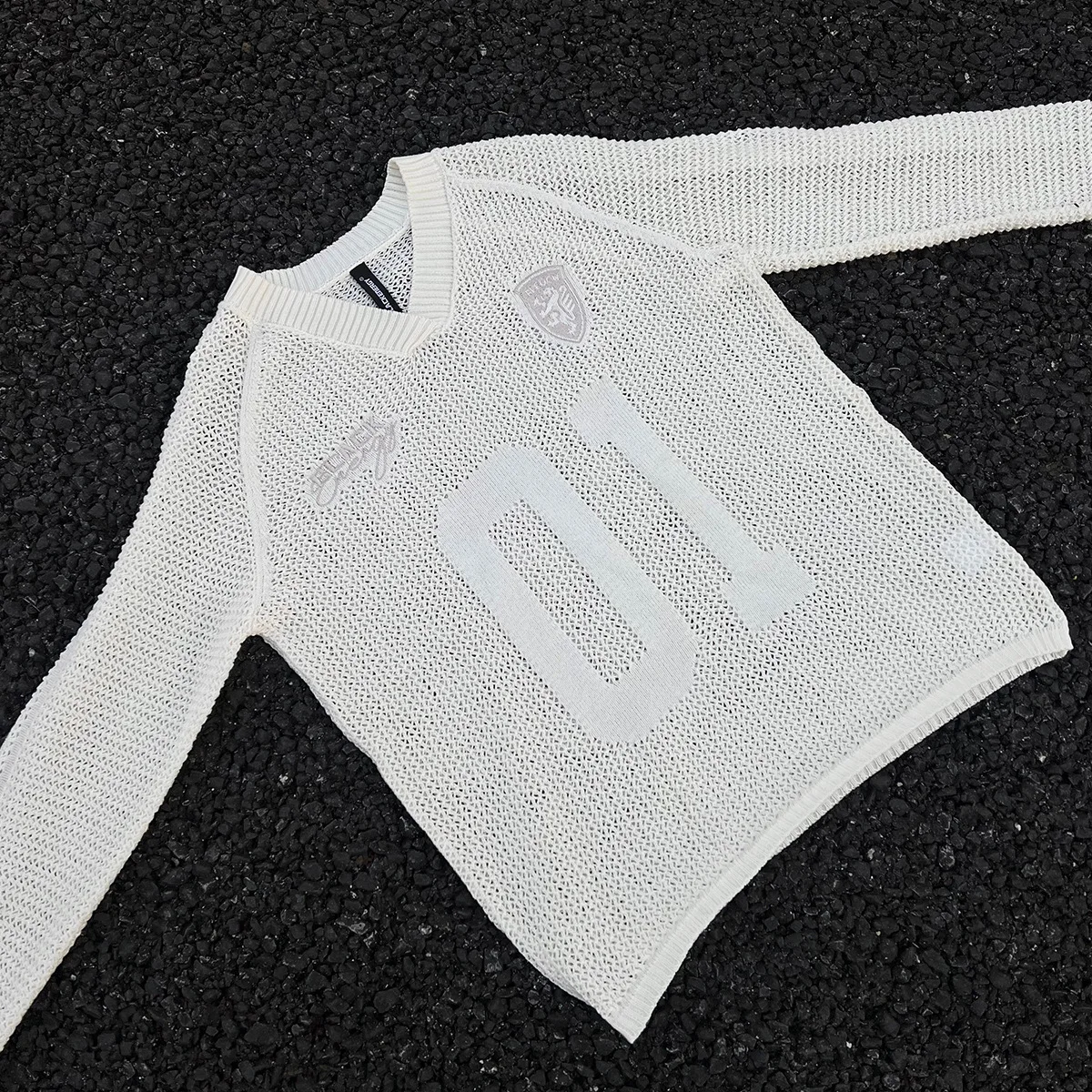 MWJLPWQ メンズ 2025 秋新作 アメリカンスタイル ホローデザイン ニット シンプル Vネック セーター ユニセックス プリント カジュアル トップス トレンド 20971