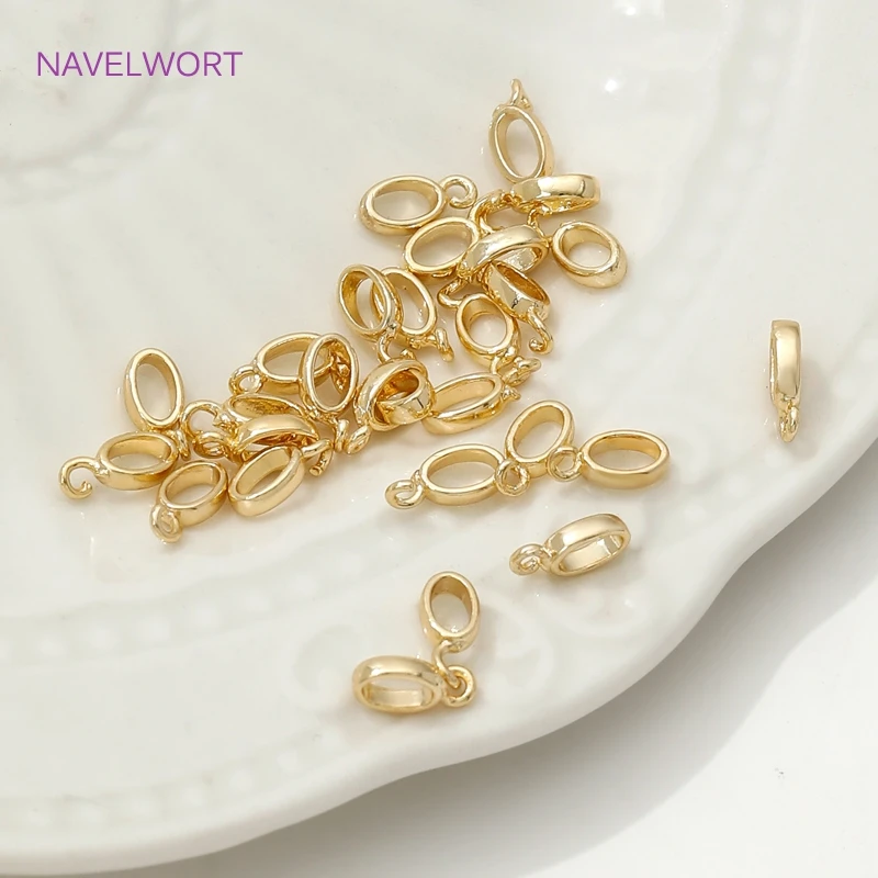 18K Gold Plated Brass Oval Pendant Bail Connectors,Bails For Jewelry,Bail Holder For Pendant,DIY Necklace Making Accessories image 5