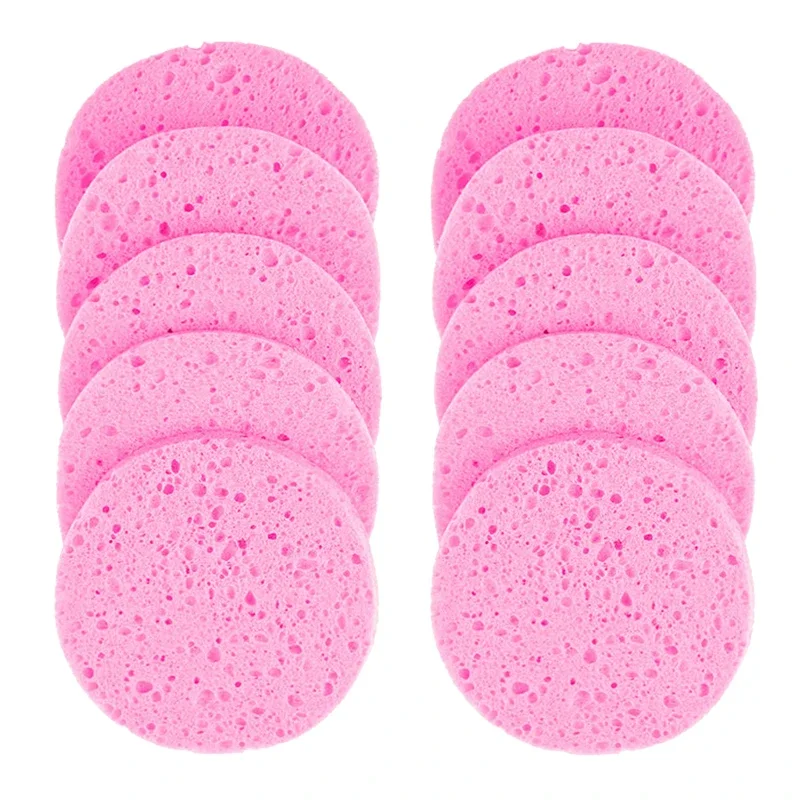 

5/10pcs 6/7/8/9cm Face Round Makeup Remover Tool Natural Wood Pulp Sponge Cellulose Compress Cosmetic Puff Facial Washing Sponge