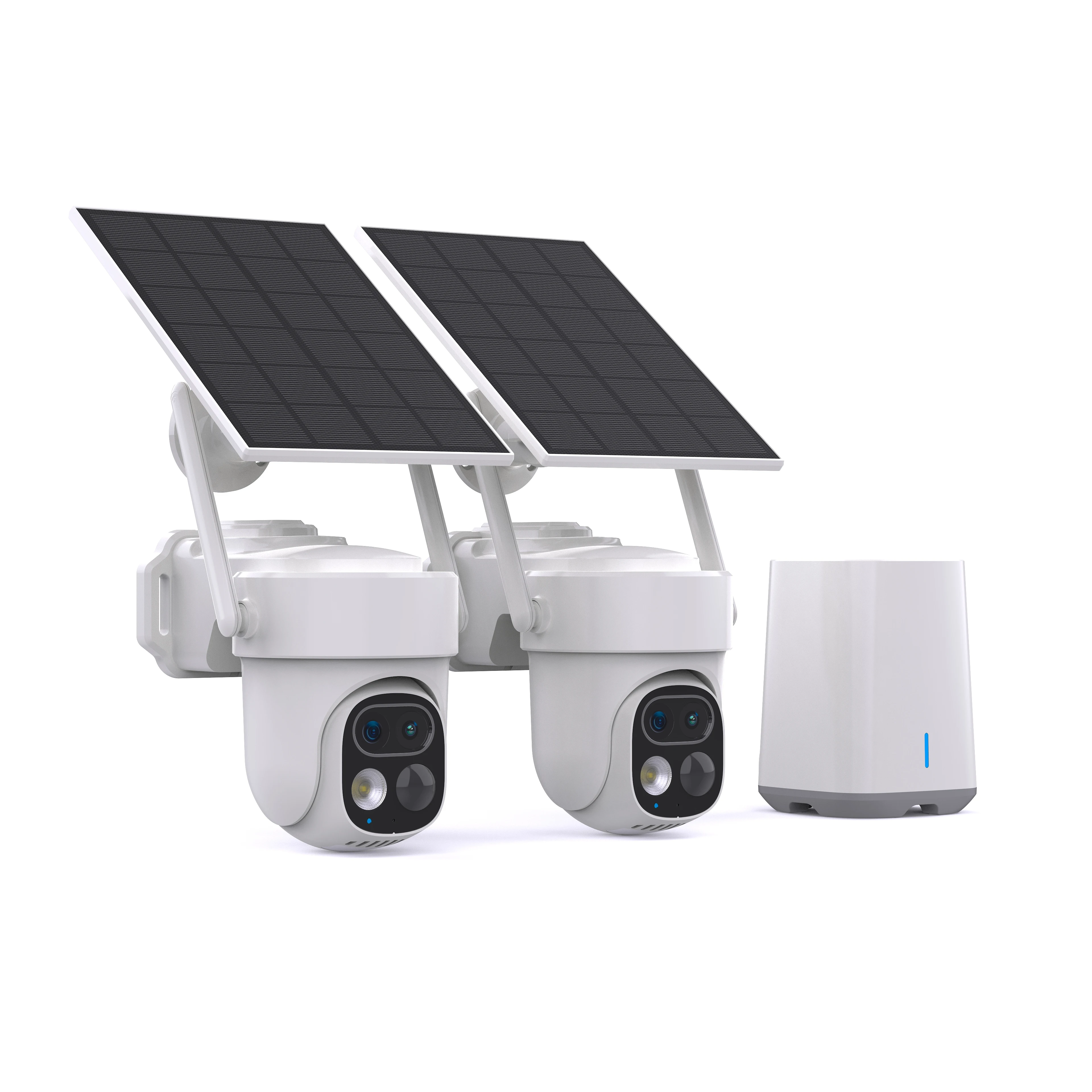 Outdoor Solar Cameras Dual Lens 4CH 2CH Wireless CCTV Night Vision Home Security WIFI NVR Camer=a System Kit with Homebase