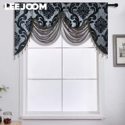 European Style Tassel Floral Window Valance for Living Room Luxury Jacquard Fabric Curtain Head Window Curtain Home Decor 1PC