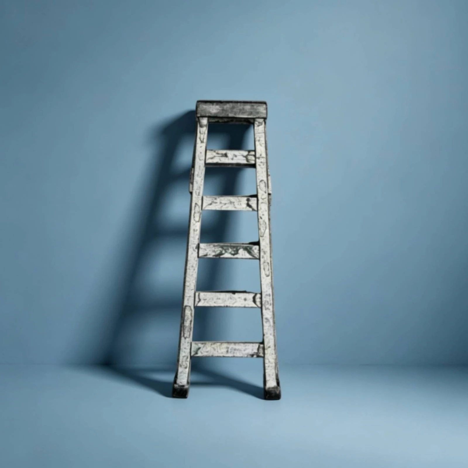 Miniature Step Ladder 1/64 Scale Ladder Model with Rungs Diorama Accessory Weathered Realistic for Hobby Builders, Dioramas