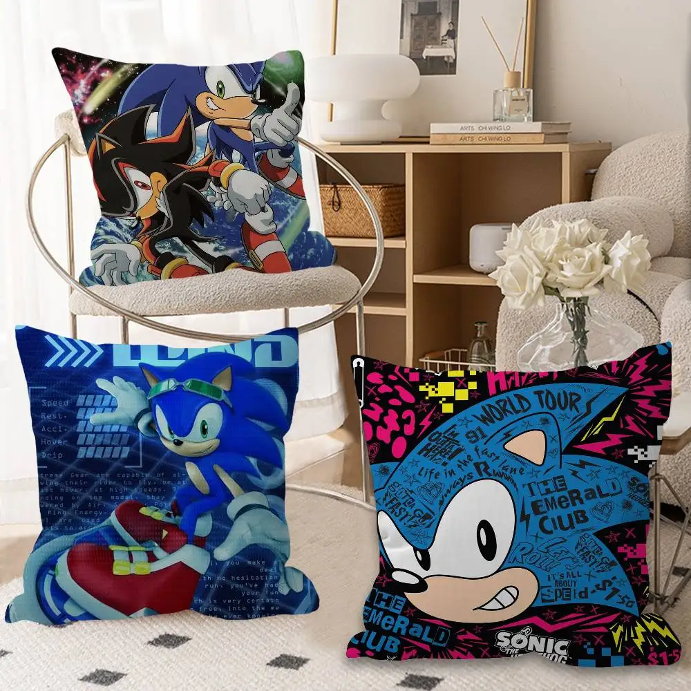 Anime S-Sonic H-HedgehogES Lucky Dragon pillow cover sofa cushion cover home room decoration children gift
