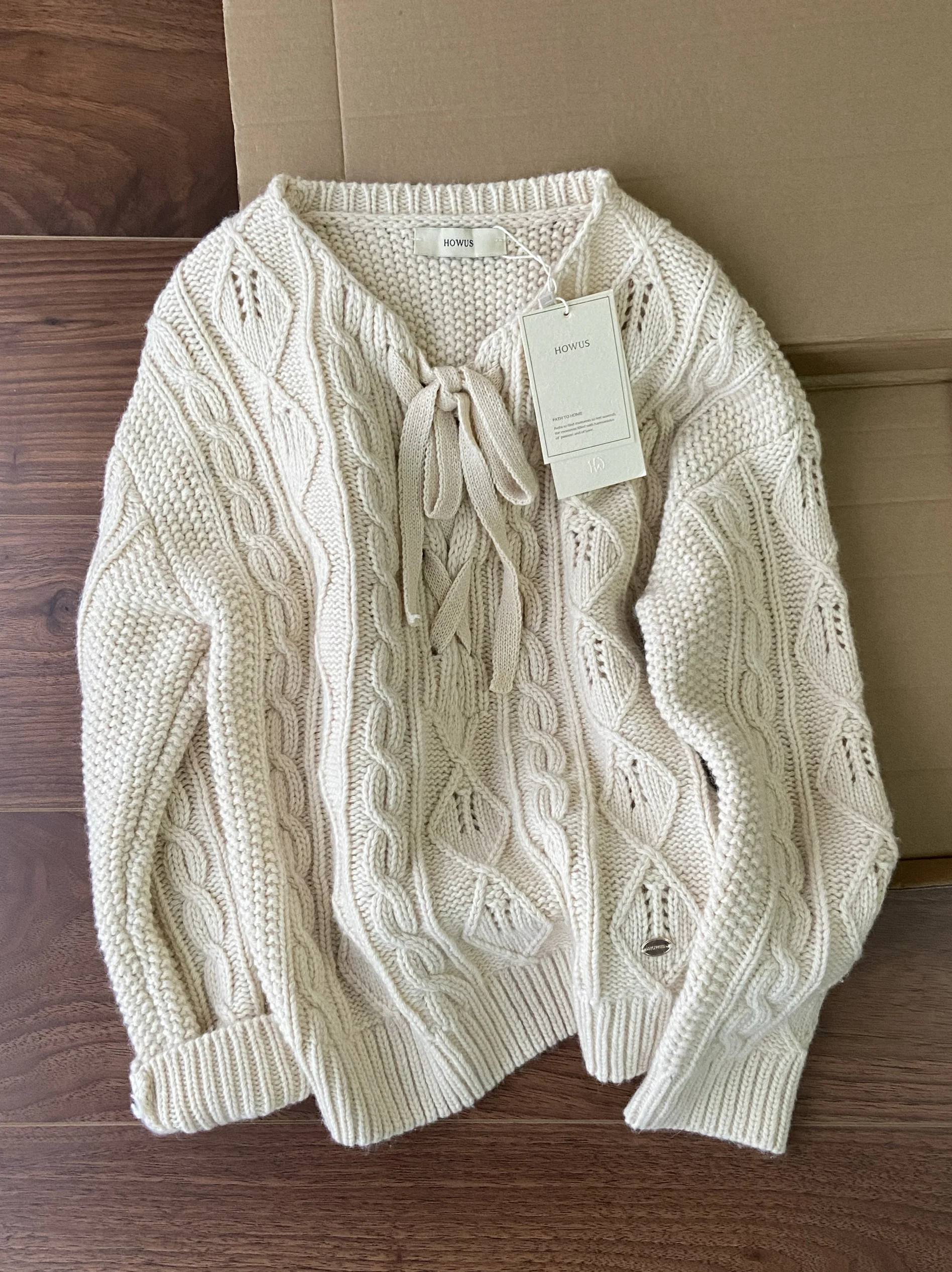 

Handmade Knitted 50% Woolen Twist Sweater Dongdaemun Sle Loose Fit Long Sve Winter Faion Women's Premium Quali Top