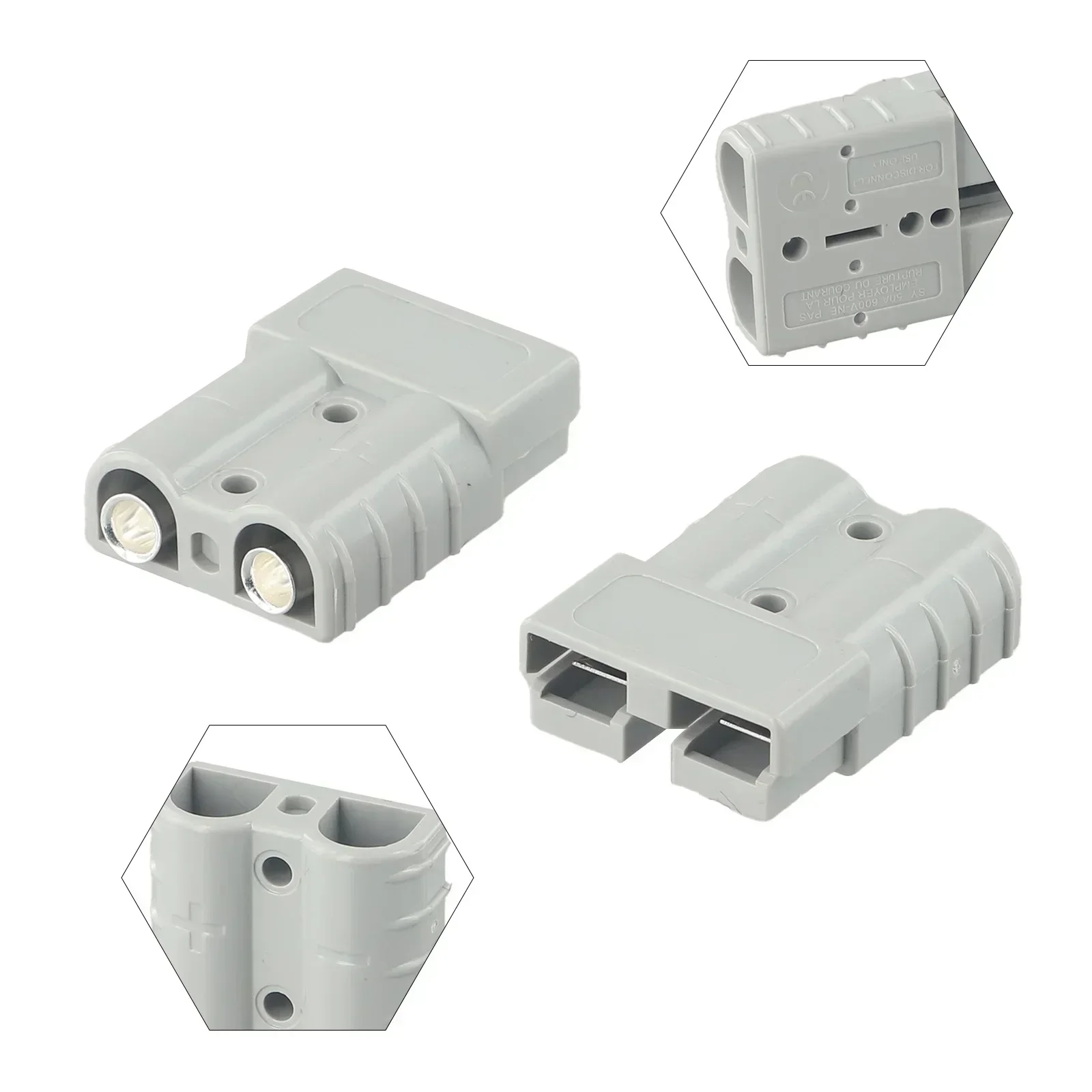 2pcs Current Connectors Plug Terminal Blocks Wire Connectors Without Copper Terminals 50AMP ForAnderson Mechanical