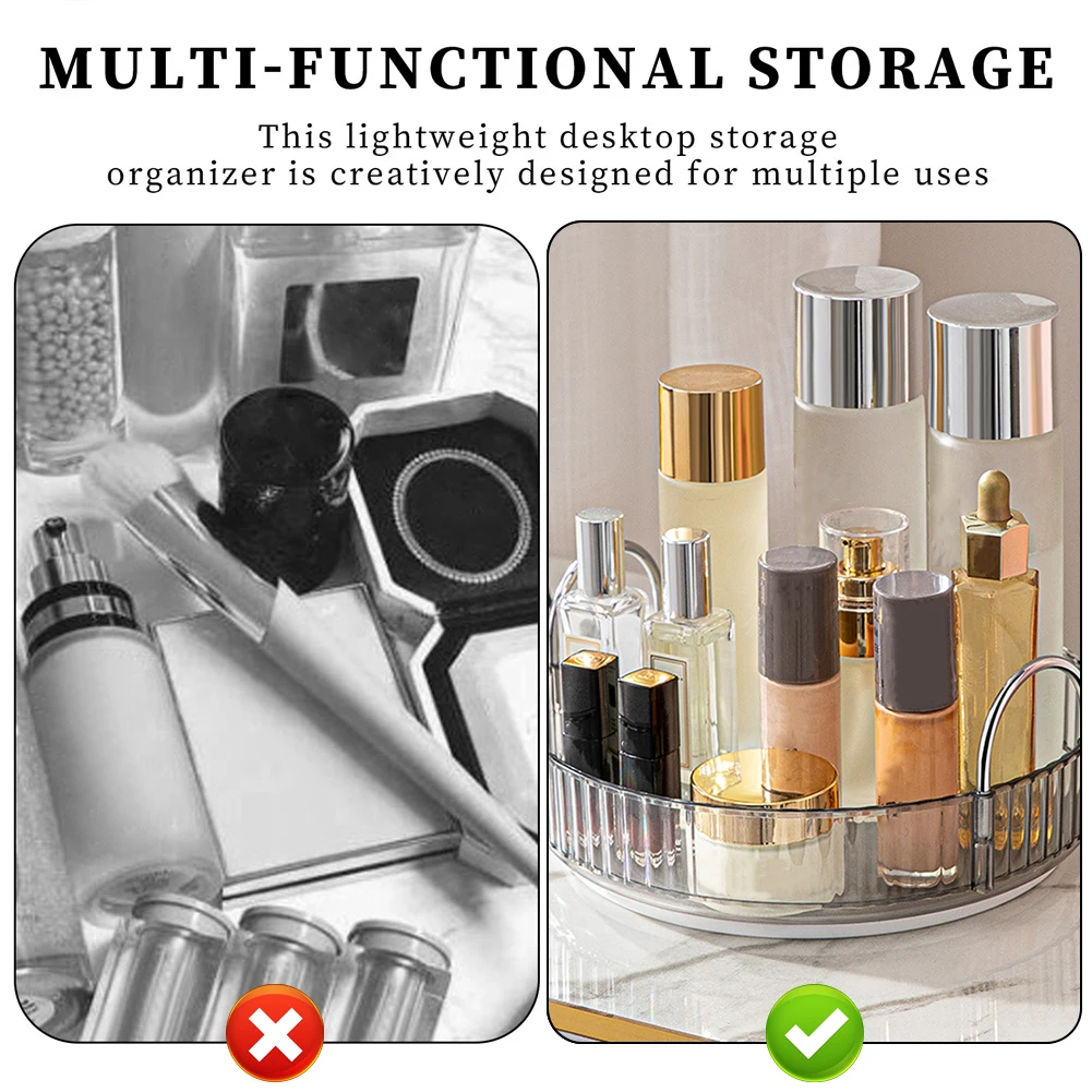 360 Rotating Makeup Organizer Large Capacity Cosmetic Organizer Transparent Multi-Layer Make Up Organizer Box Home Desktop Rack