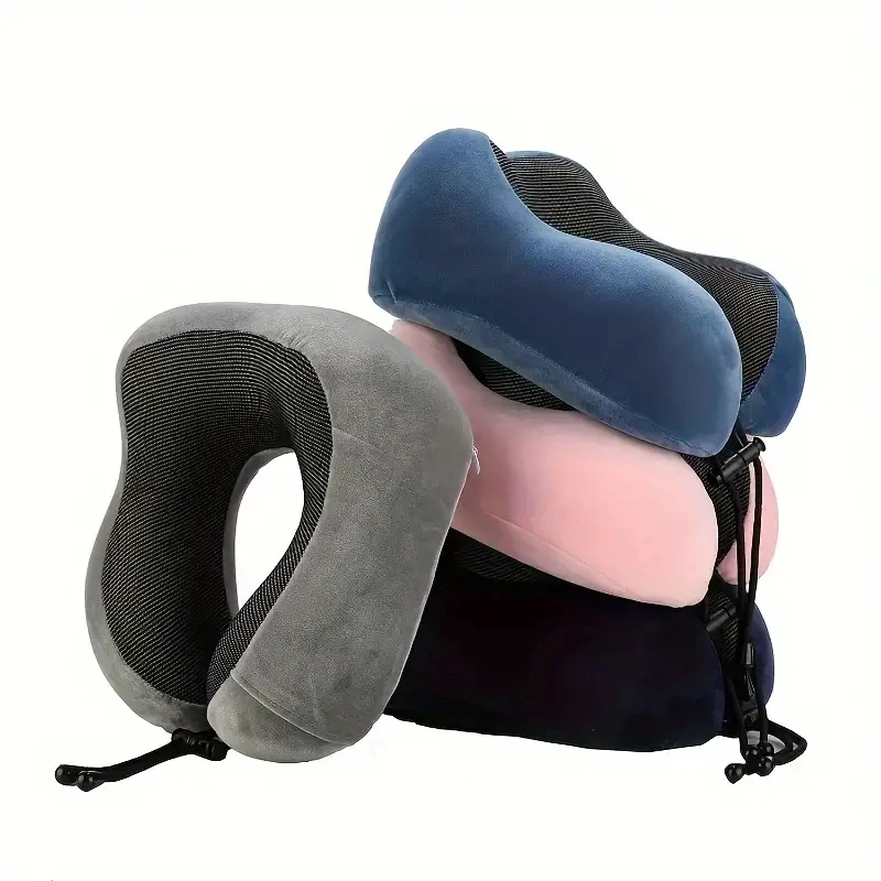 Memory Foam U-shaped Pillow Neck Support Travel Portable Student Sleeping Aid Airplane Pillow Neckrest U-pillow