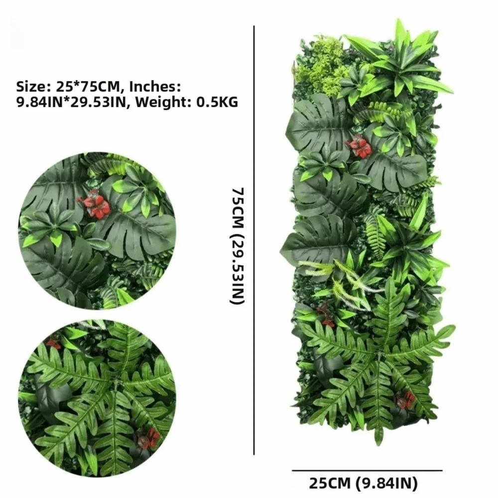 Realistische Künstliche Pflanzenwand mit Efeu-Rattan-Blättern, Künstliche Dschungel-Graspaneele, Lebendige Grüne Zweige – Detail 1